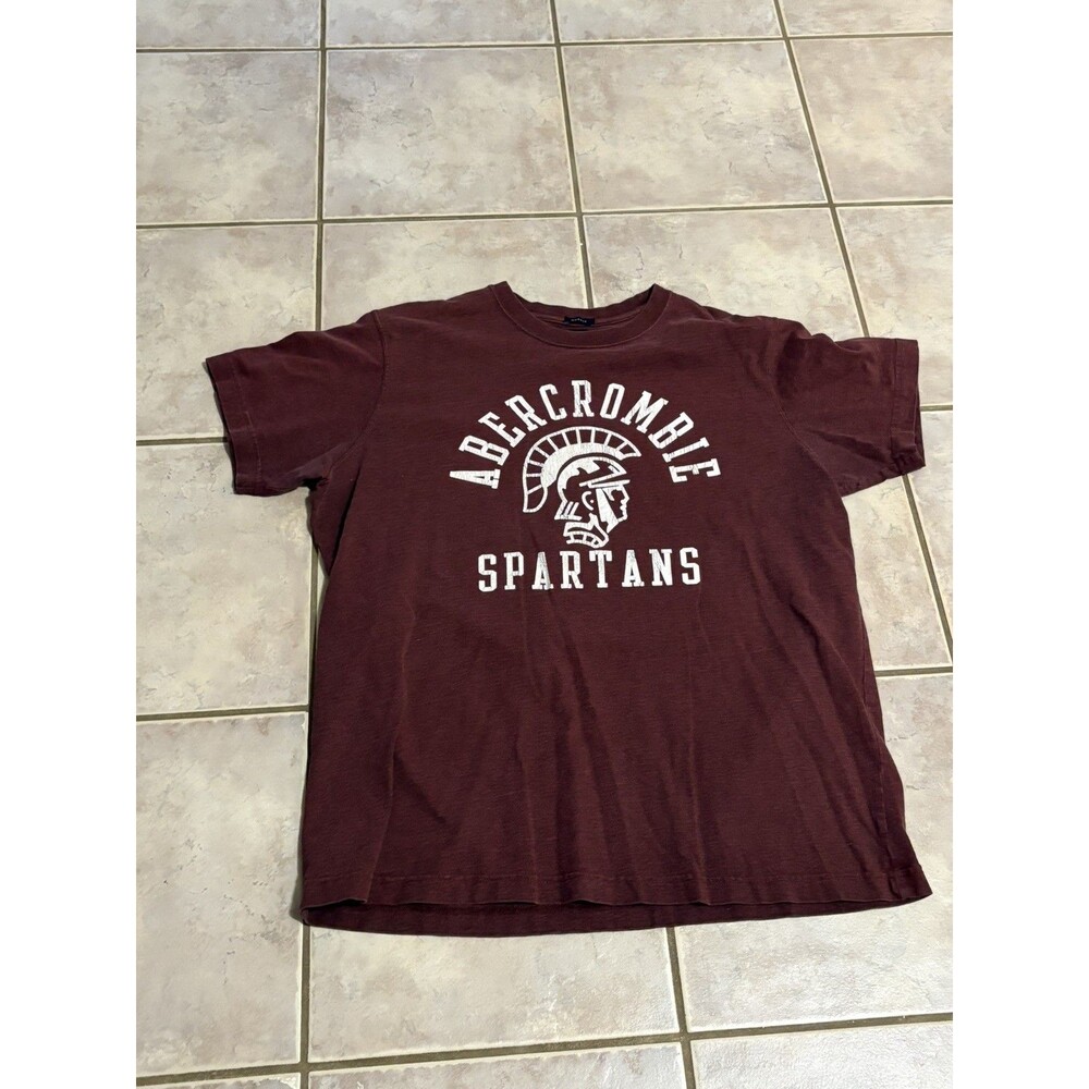 Vtg 2000s Abercrombie Spartans Graphic Tee Mens XL Heavy Cotton Athletic Preppy